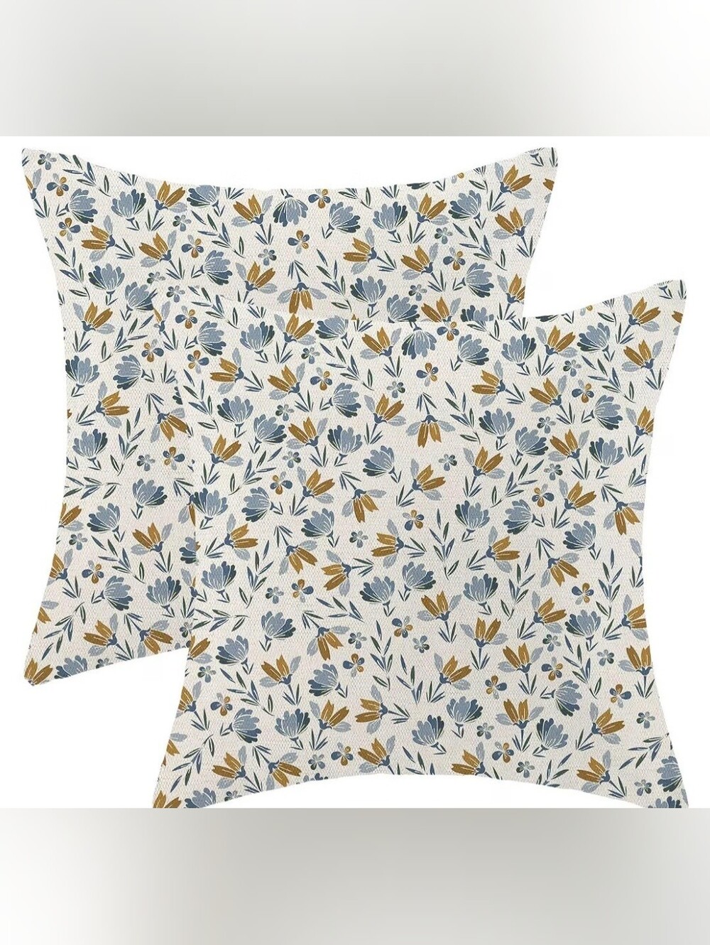 AEIOAE Floral Vintage Print 16x16 Decorative Pillow Covers Set of 2 New